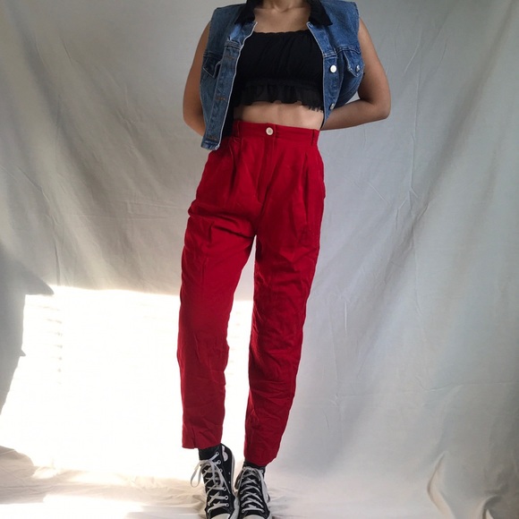 SOLD • vintage cherry red trousers - Picture 1 of 4